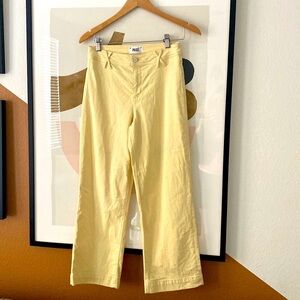 Paige Nellie Wide-Leg Jeans – Light Yellow – Size 26